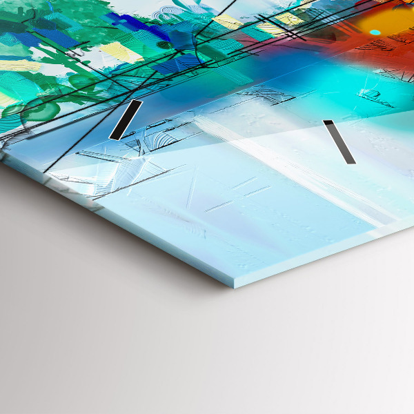 Reloj horizontal Paisaje abstracto al óleo