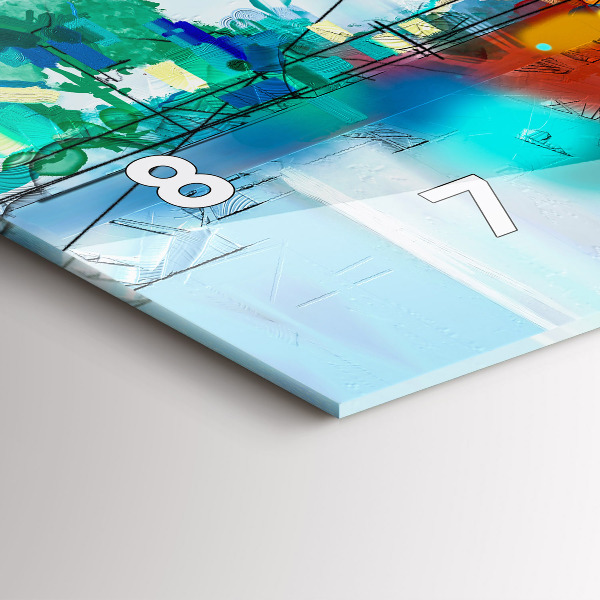 Reloj horizontal Paisaje abstracto al óleo