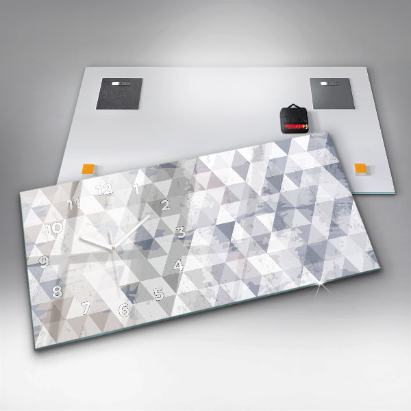 Reloj de cristal horizontal Dibujo geométrico