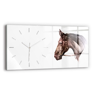 Reloj horizontal Perfil pintado de un caballo
