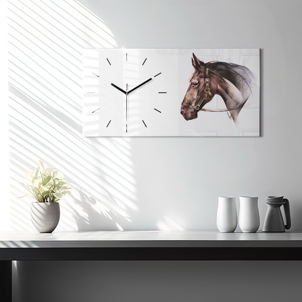 Reloj horizontal Perfil pintado de un caballo
