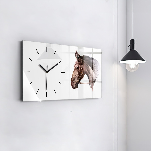Reloj horizontal Perfil pintado de un caballo