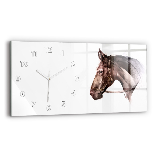 Reloj horizontal Perfil pintado de un caballo
