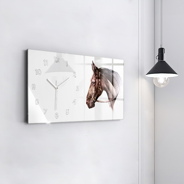 Reloj horizontal Perfil pintado de un caballo