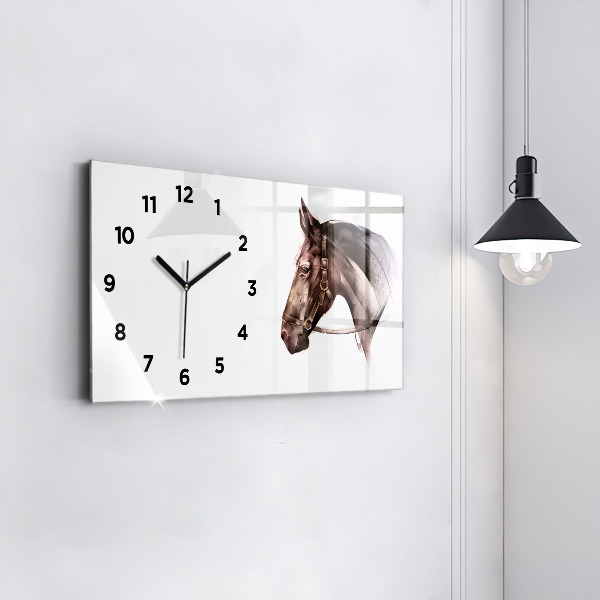 Reloj horizontal Perfil pintado de un caballo