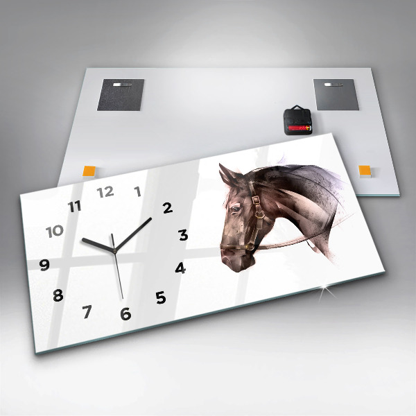 Reloj horizontal Perfil pintado de un caballo