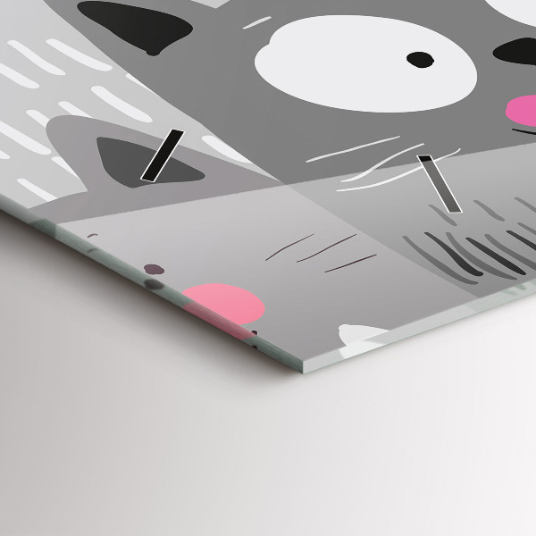 Reloj horizontal Patrón con gatos