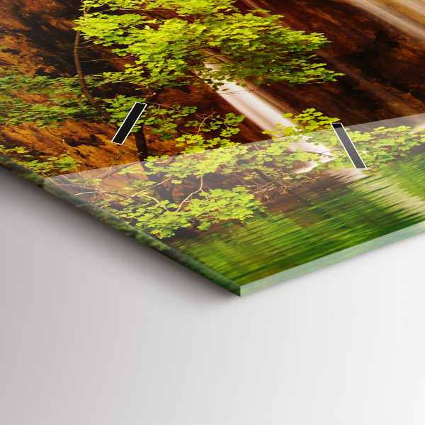 Reloj de cristal horizontal Vista de una cascada