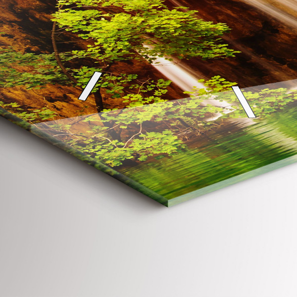 Reloj de cristal horizontal Vista de una cascada