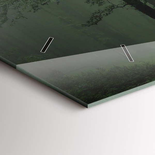 Reloj de cristal horizontal Bosque brumoso por la mañana