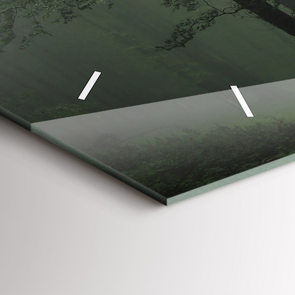 Reloj de cristal horizontal Bosque brumoso por la mañana