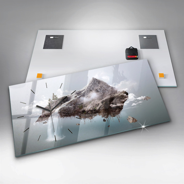 Reloj de cristal horizontal Cascada isla voladora