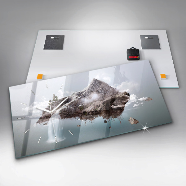 Reloj de cristal horizontal Cascada isla voladora