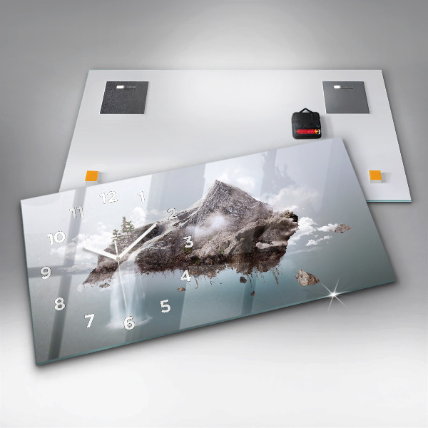 Reloj de cristal horizontal Cascada isla voladora