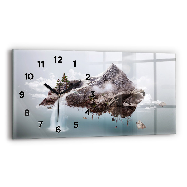 Reloj de cristal horizontal Cascada isla voladora