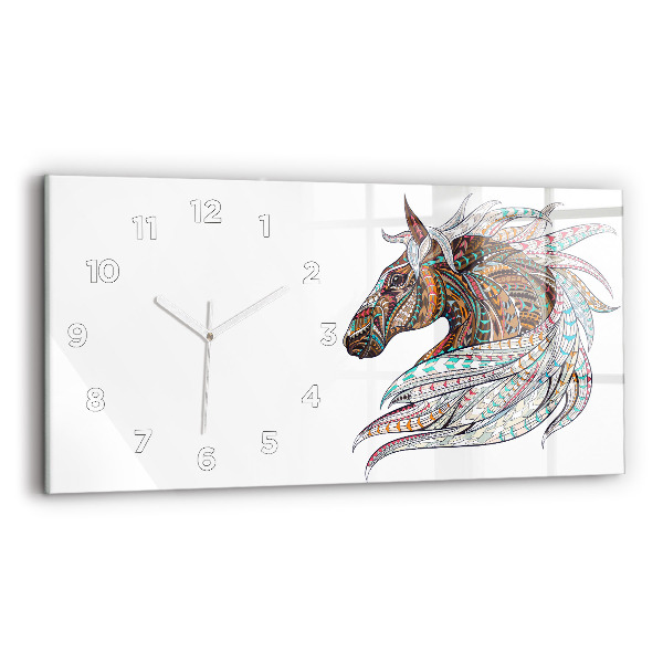 Reloj de cristal horizontal Ilustración de un caballo