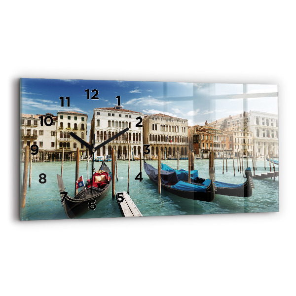 Reloj de cristal horizontal Góndolas Venecia Italia