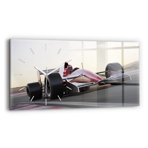 Reloj de cristal horizontal Coche de carreras deportivo