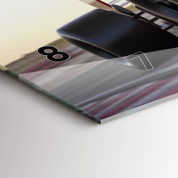 Reloj de cristal horizontal Coche de carreras deportivo