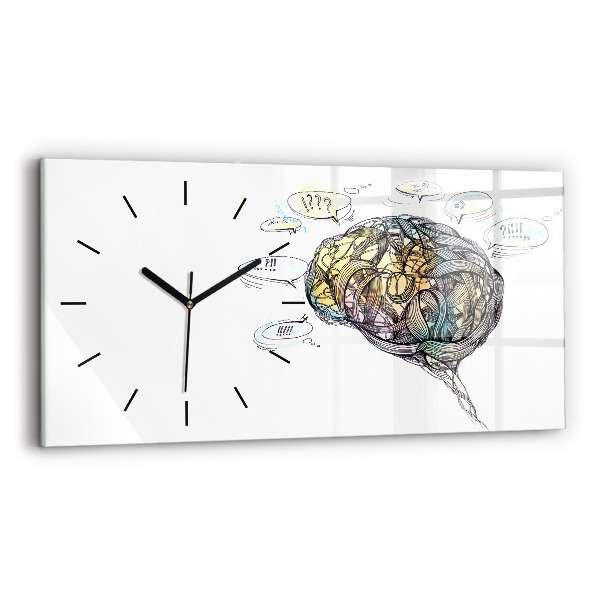Reloj de cristal horizontal Representación artística del cerebro