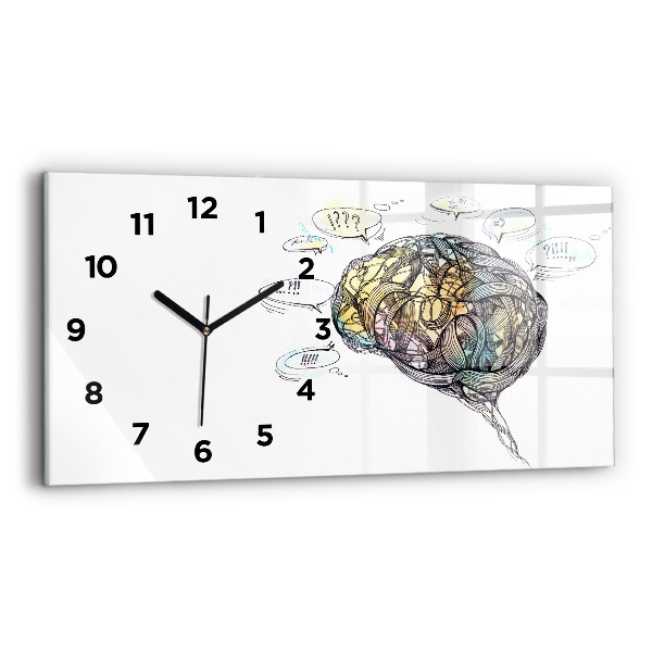 Reloj de cristal horizontal Representación artística del cerebro