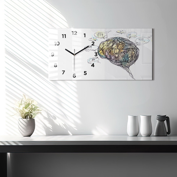 Reloj de cristal horizontal Representación artística del cerebro