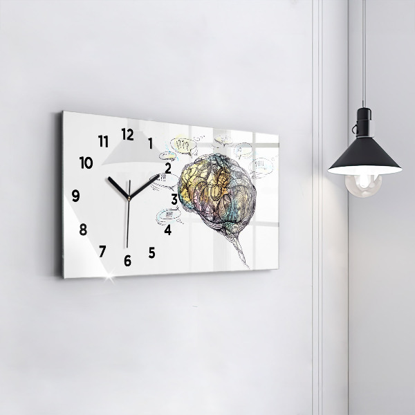 Reloj de cristal horizontal Representación artística del cerebro