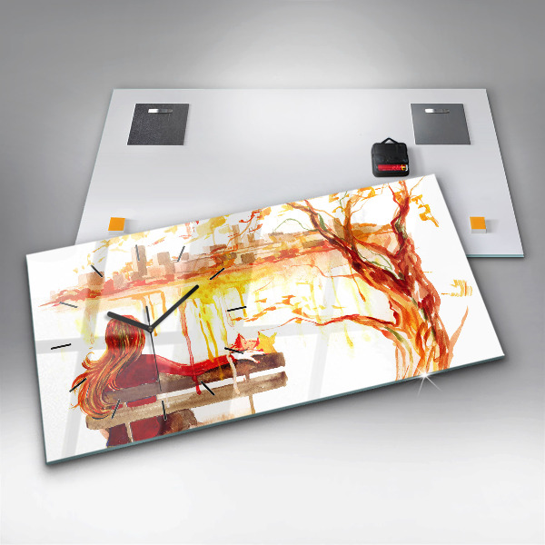 Reloj de cristal horizontal Paisaje otoñal