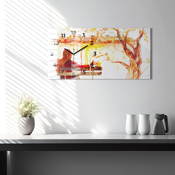 Reloj de cristal horizontal Paisaje otoñal