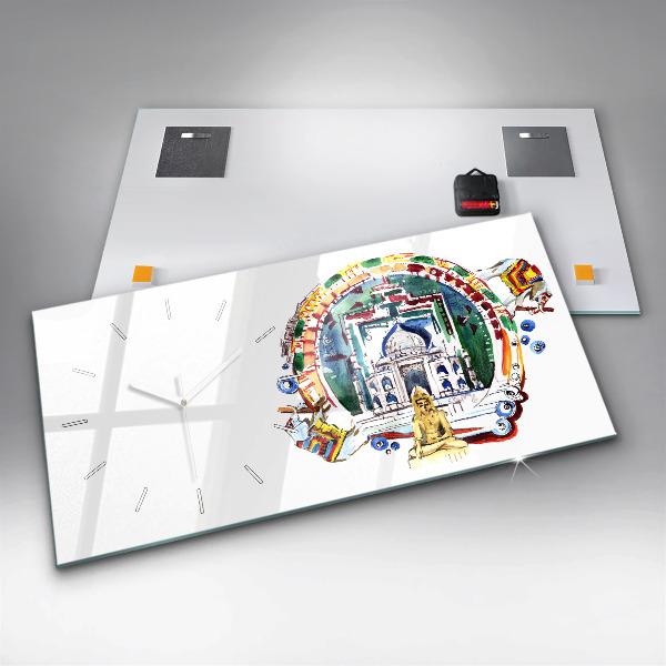 Reloj horizontal Pintura de Buda en un templo