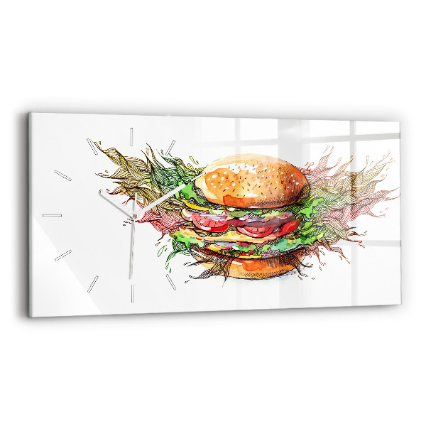 Reloj de cristal horizontal Hamburguesa de queso XXL