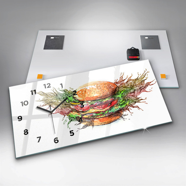 Reloj de cristal horizontal Hamburguesa de queso XXL