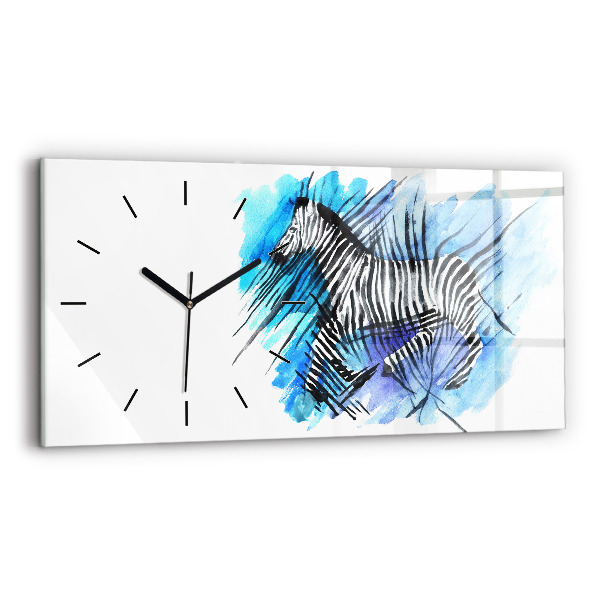 Reloj de cristal horizontal Cebra pintada
