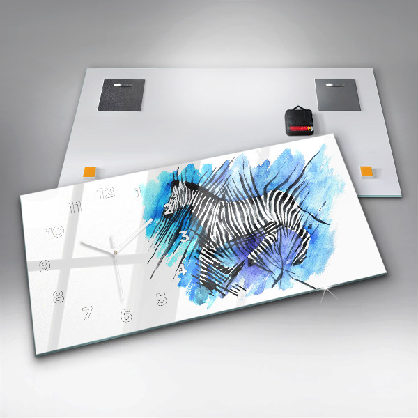 Reloj de cristal horizontal Cebra pintada