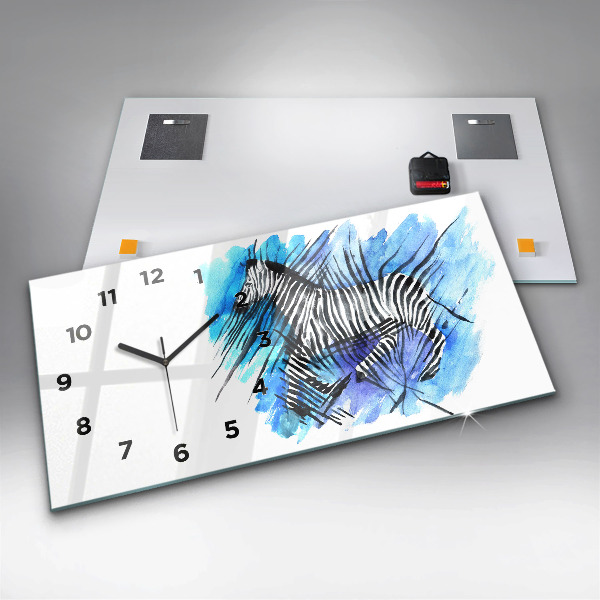 Reloj de cristal horizontal Cebra pintada