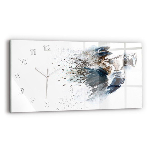 Reloj horizontal Capitán de barco con prismáticos