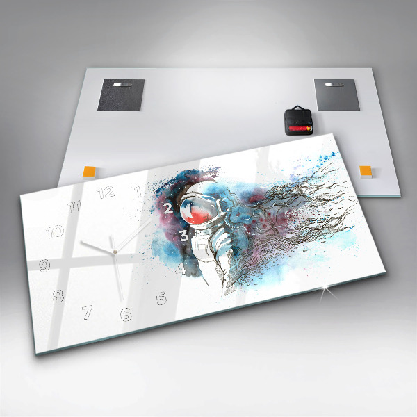 Reloj de cristal horizontal Astronauta abstracto