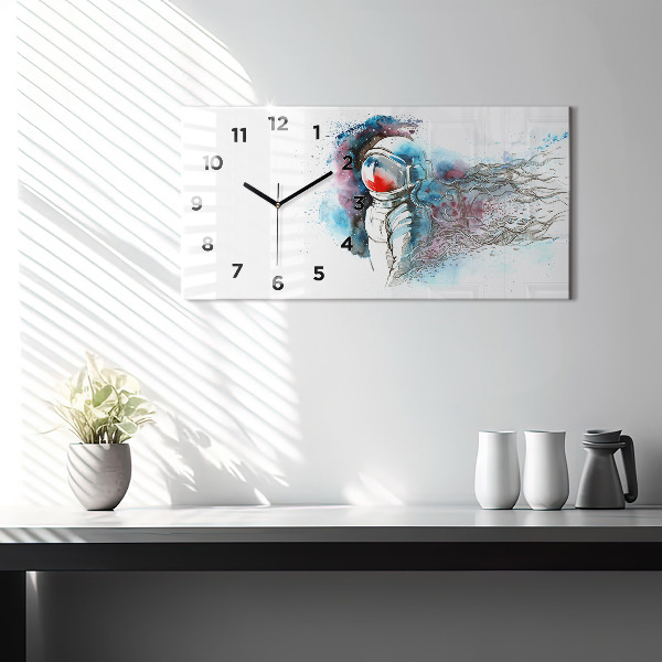 Reloj de cristal horizontal Astronauta abstracto