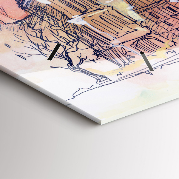Reloj de cristal horizontal Paisaje pintado de París