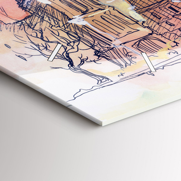 Reloj de cristal horizontal Paisaje pintado de París