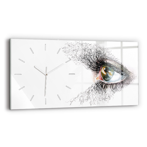 Reloj de cristal horizontal Dibujo de un ojo humano