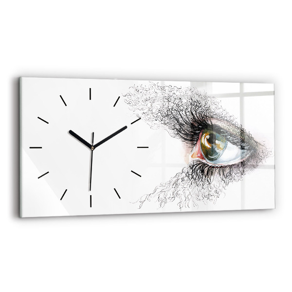 Reloj de cristal horizontal Dibujo de un ojo humano