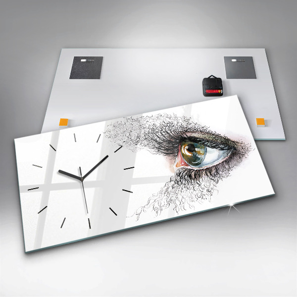 Reloj de cristal horizontal Dibujo de un ojo humano
