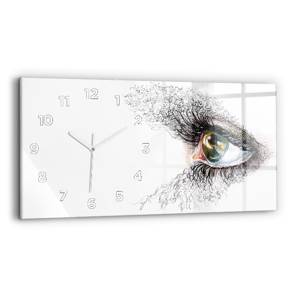 Reloj de cristal horizontal Dibujo de un ojo humano
