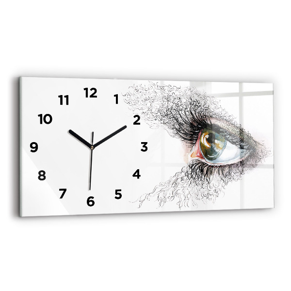 Reloj de cristal horizontal Dibujo de un ojo humano