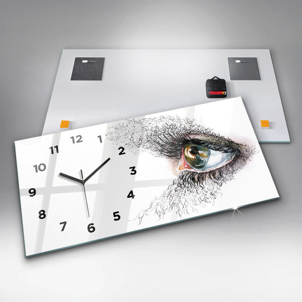 Reloj de cristal horizontal Dibujo de un ojo humano