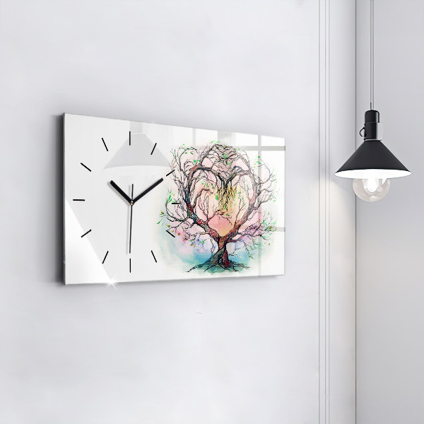 Reloj horizontal Árbol corazón naturaleza