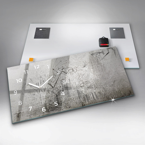 Reloj de cristal horizontal Bosquejo de una ciudad