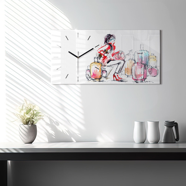 Reloj de cristal horizontal Maleta de viaje de mujer