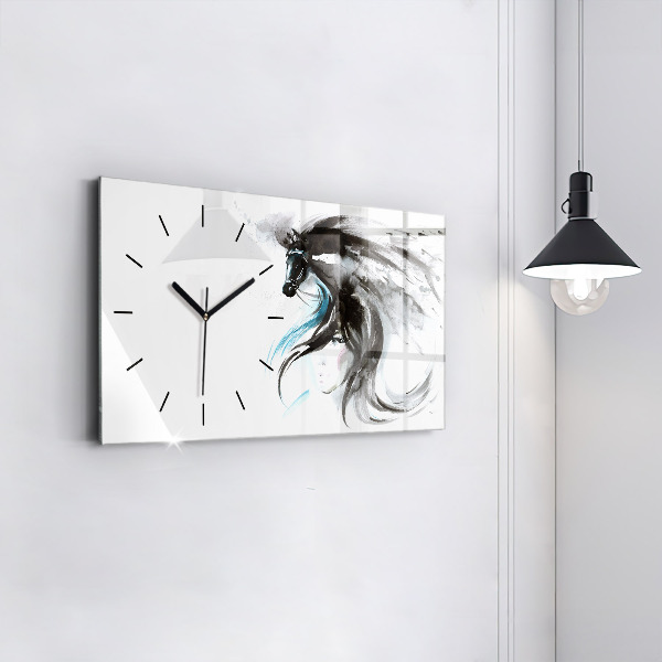 Reloj horizontal Caballo y mujer abstractos